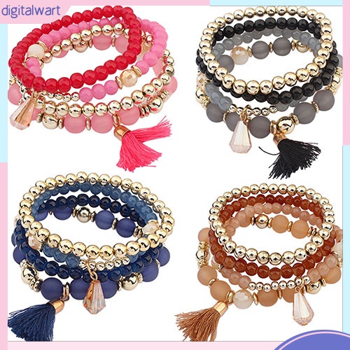 Set 4 Vòng Tay Nhiều Lớp Thời Trang Cho Nữ