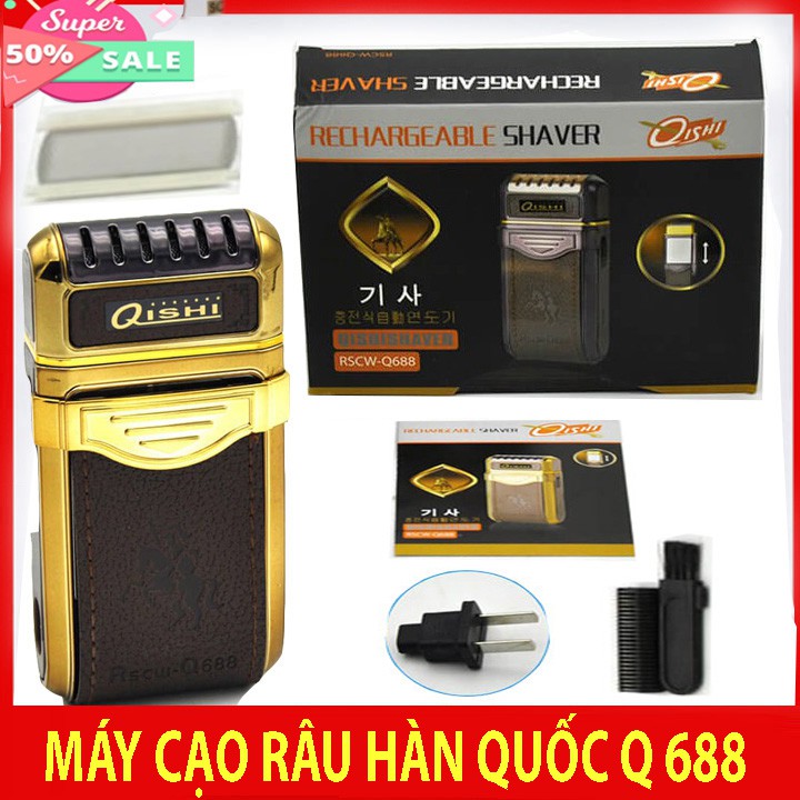 Máy cạo râu khô bọc da bền đẹp Q688