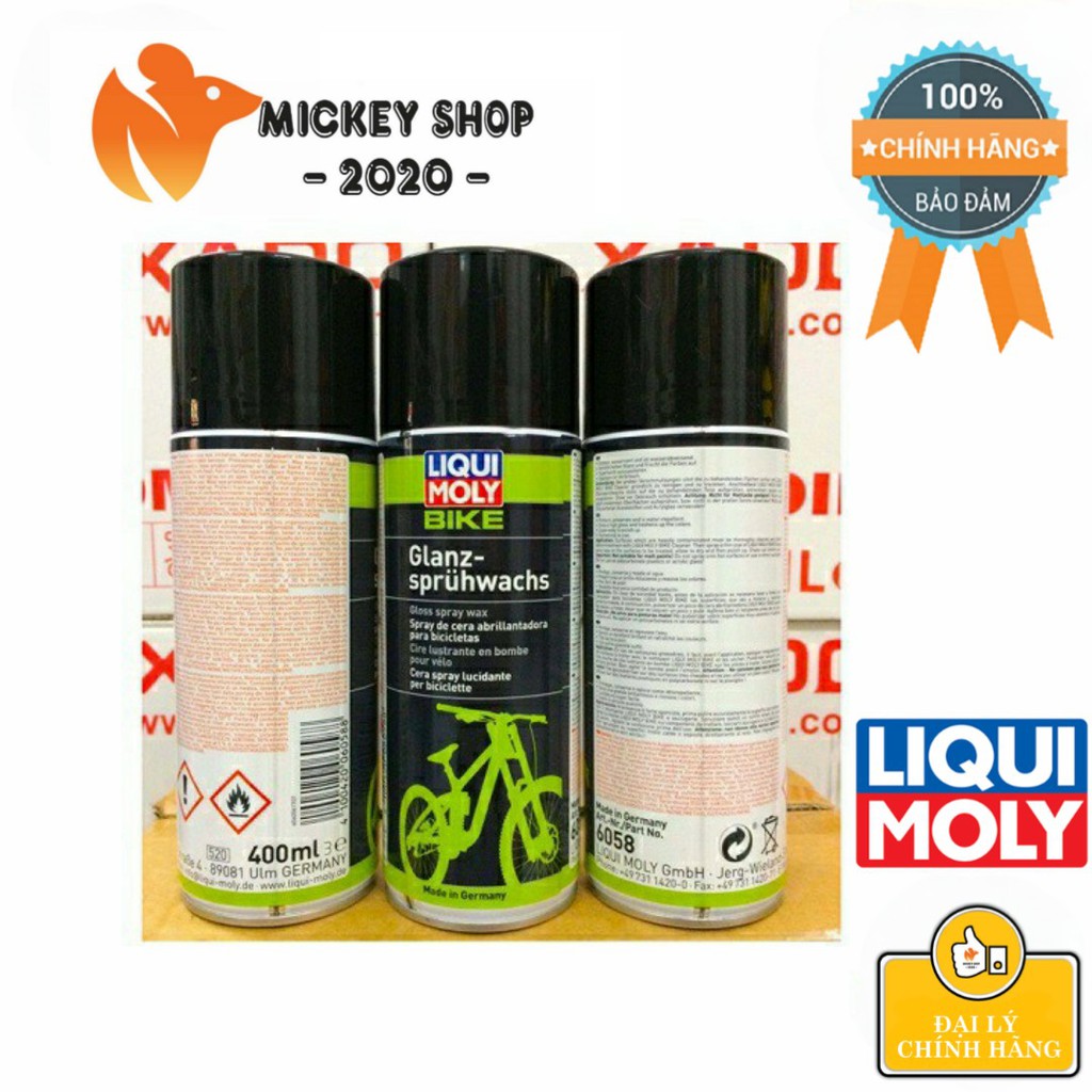 [ PRO BIKER ] Đánh Bóng - Phủ Bóng Mọi Màu Sơn Xe Đạp Liqui Moly Bike Gloss Spray Wax 6058 - 400ml