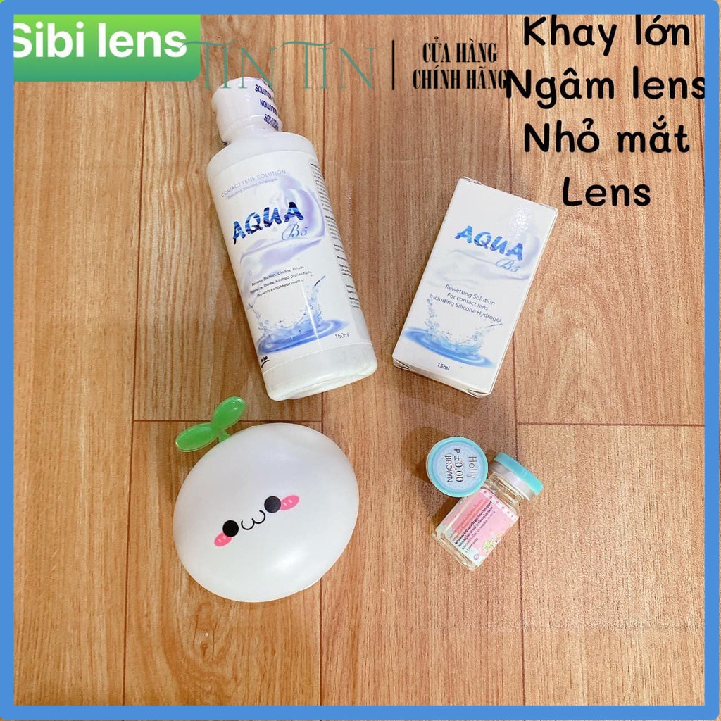 Combo 4 món - Lens 0 Độ - Ngâm bảo quản  - Nhỏ mắt cấp ẩm - Khay Lớn đựng