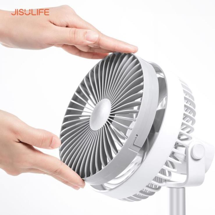 Quạt tích điện để bàn chính hãng Jisulife, thiết kế chắc chắn, đầu xoay 360 độ dễ dàng, phù hợp với mọi yêu cầu | BigBuy360 - bigbuy360.vn