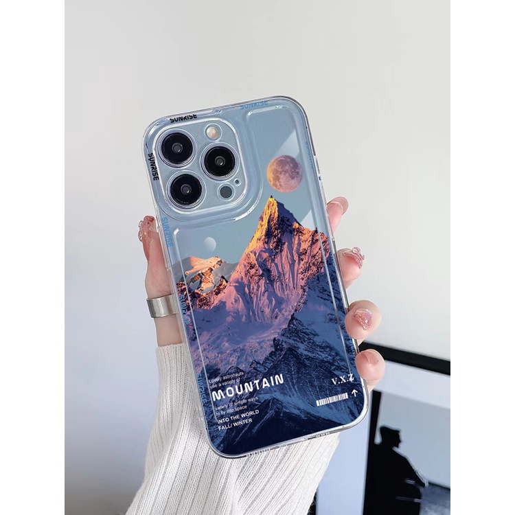 Ốp Điện Thoại TPU Gel Đệm Khí Chống Rơi Hình Núi Senery Màu Trong Suốt Samsung Galaxy A33 A53 A73 5G A32 A52 A72 A31 A51 A71 A23