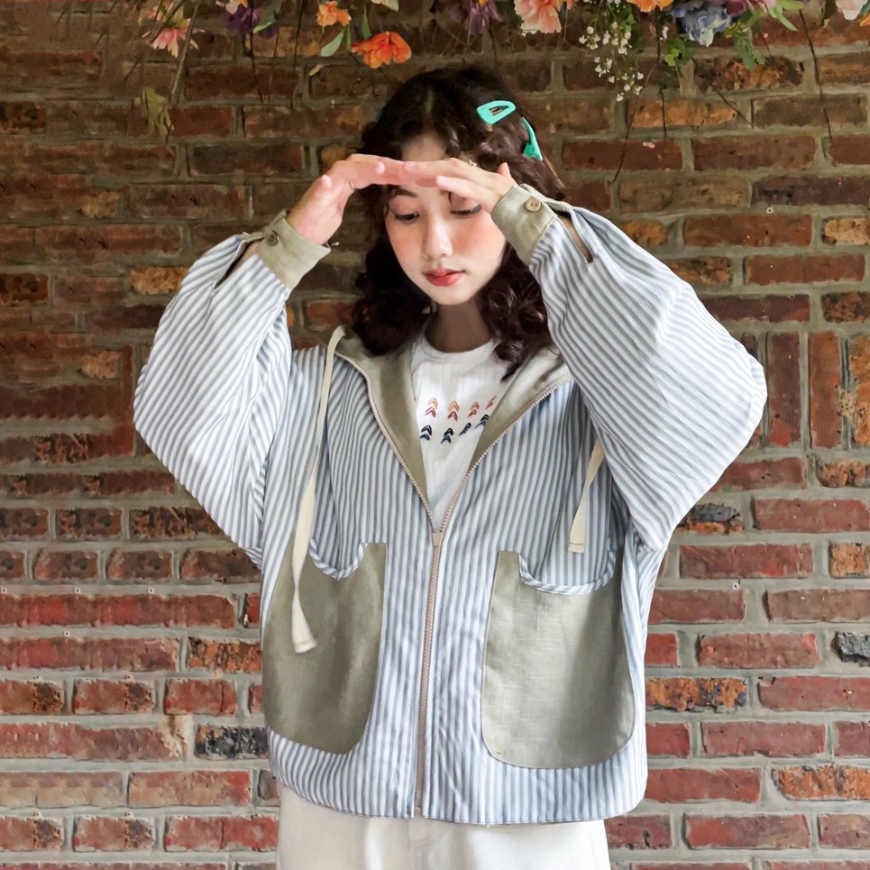 Áo Khoác Đi Nắng nữ 2 Mặt Form rộng, Tay dài, Nón rộng, Chất Liệu Cotton mix Linen Premium
