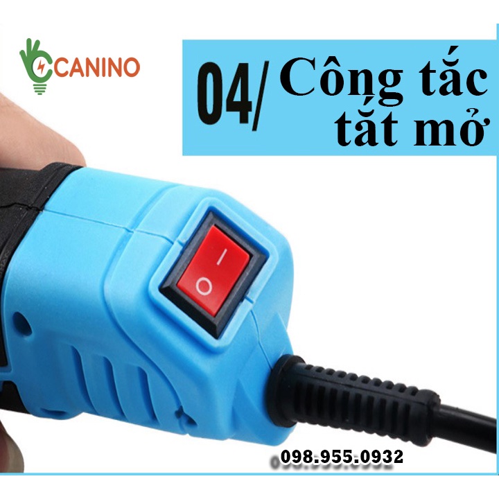 Máy đục, máy chạm khắc gỗ cầm tay DR-60 cao cấp Canino Màu xanh Công suất đầu vào định mức: 50