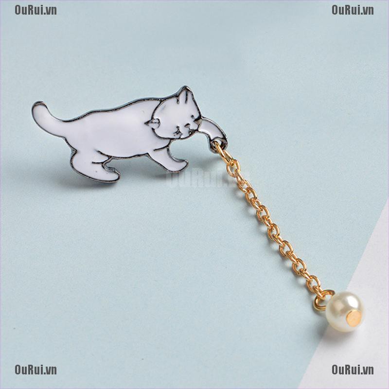 Hoa Tai Hình Mèo Tráng Men Thời Trang