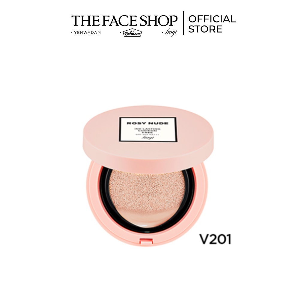 [Fmgt] Phấn Nước Lì Mịn The FaceShop Rosy Nude Ink Lasting Cushion Free Spf50+ Pa+++ 15G