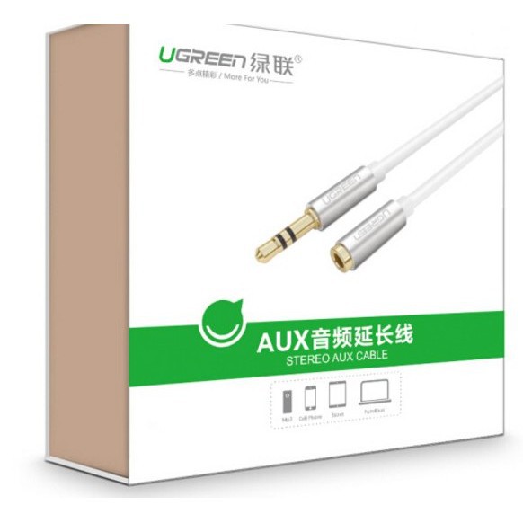 [Mã ELHACE giảm 4% đơn 300K] Cáp Audio 3.5mm nối dài cao cấp Ugreen Vỏ Nhôm 10777 10778