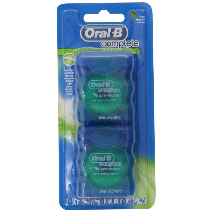 Bộ 2 hộp chỉ nha khoa Oral-B Complete Satin Floss 50m x 2 (Mỹ)