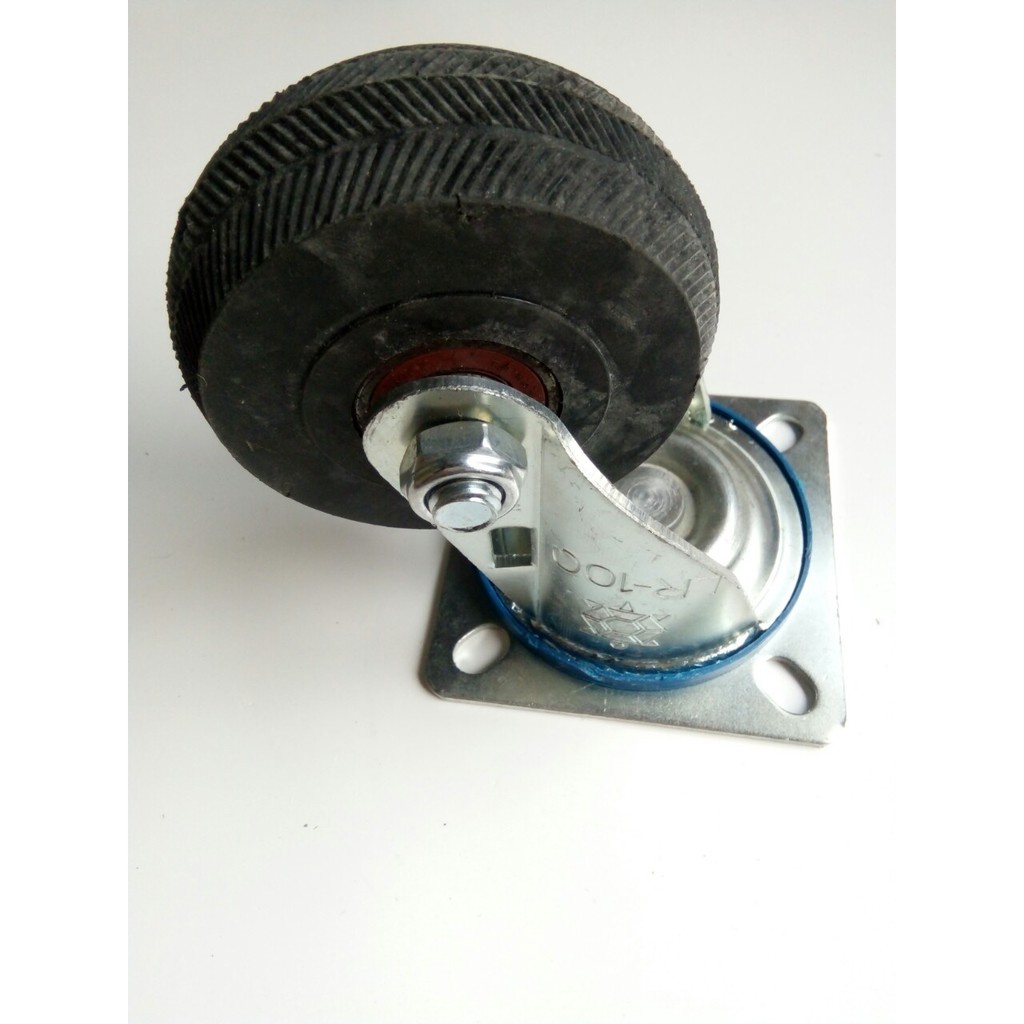 Phi 100mm-Bánh xe đẩy chịu lực cao, đường kính 100mm, bánh gang, viền cao su-Giadung24h