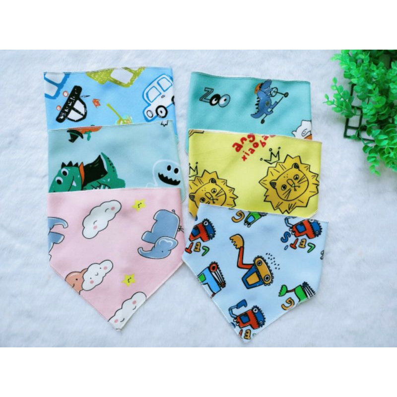 Set 10 yếm chéo vải nỉ lót lông cho bé
