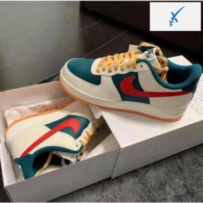 👘 Giày Thể Thao Nike Gucci Nam Nữ Cao Cấp Full Bill Box, Giày Thể Thao Jordan AF1 Cổ Thấp Giá Rẻ Da Lộn Xanh Đỏ 👘 🌵