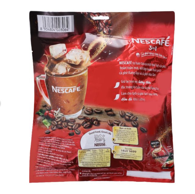 NESCAFE cafe 3 in 1 rang xay hòa tan đậm đà bịch (46 gói*17g)