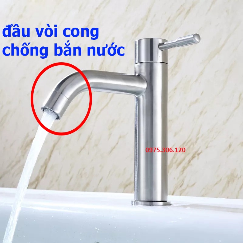 {GIÁ SỈ} Vòi Rửa Mặt Lavabo Lạnh 100% inox 304 N6000 Fotar VÒI LA ĐIẾU LẠNH inox tốt chống han gỉ