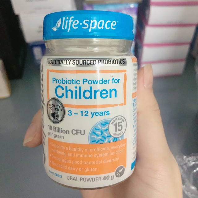 Men vi sinh Life Space Probiotic Powder For Children cho trẻ từ 3 -12 tuổi lọ 40g