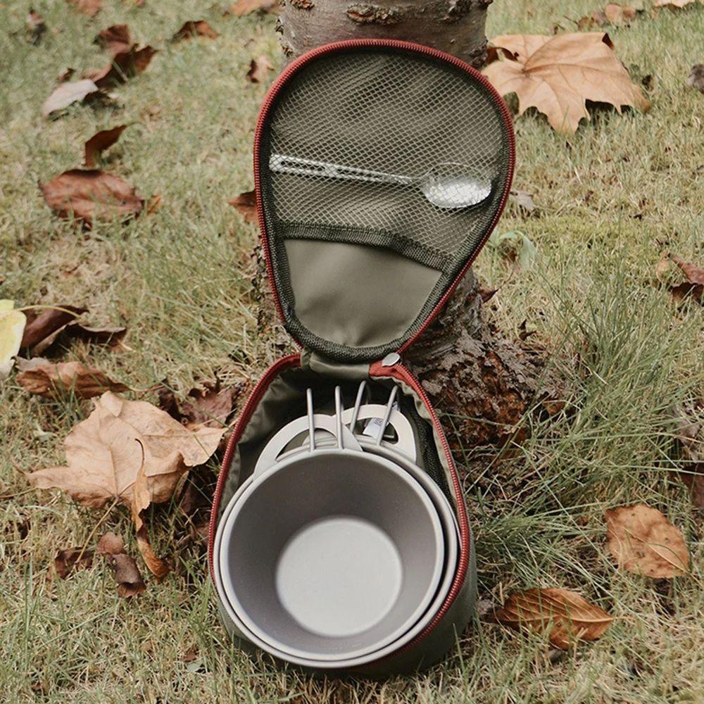 JARRED Bộ Dụng Cụ Ăn Uống Tiện Dụng ​Túi Đựng Tô Chén Sức Chứa Lớn Có Khóa Kéo Tiện Dụng Mang Theo Du Lịch Cắm Trại