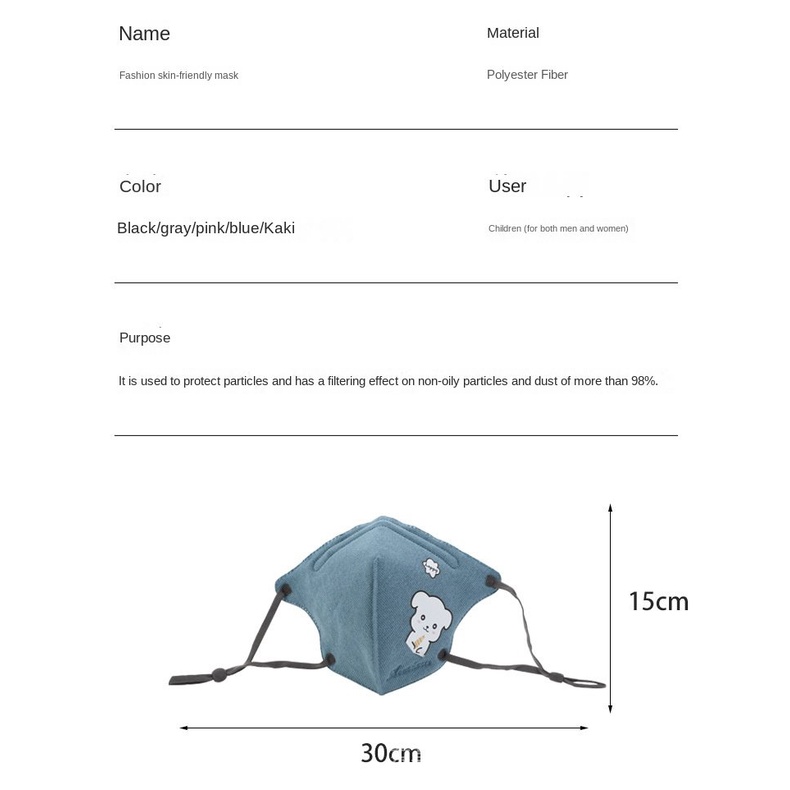 Khẩu Trang cotton 3 Lớp Chống Bụi Thoáng Khí Bảo Vệ Mắt Có Thể Tái Sử Dụng