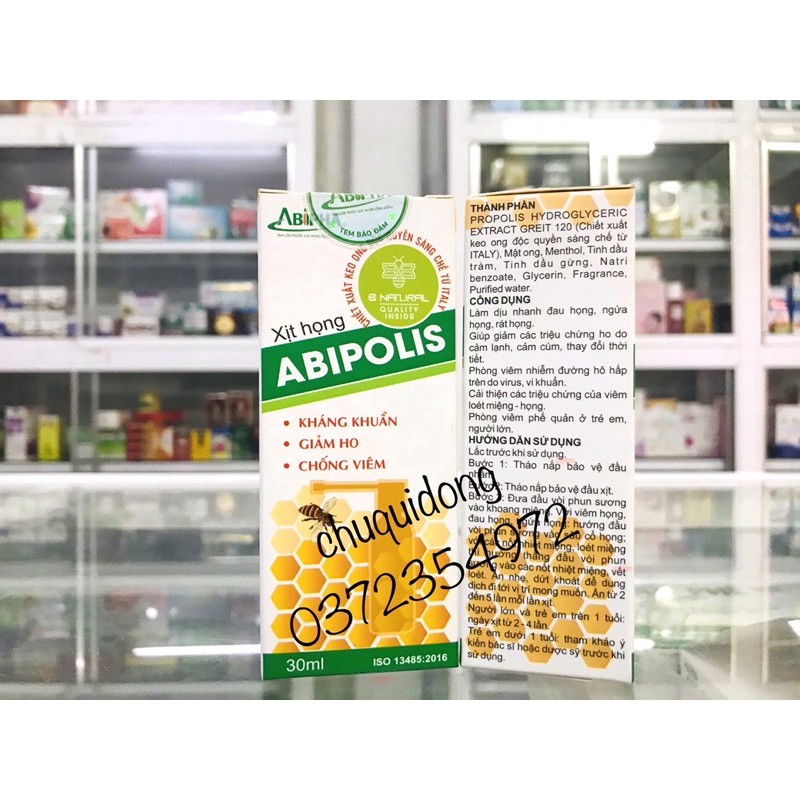 XỊT HỌNG KEO ONG ABIPOLIS Sát khuẩn cổ họng giảm ho giảm đau họng | Thế Giới Skin Care