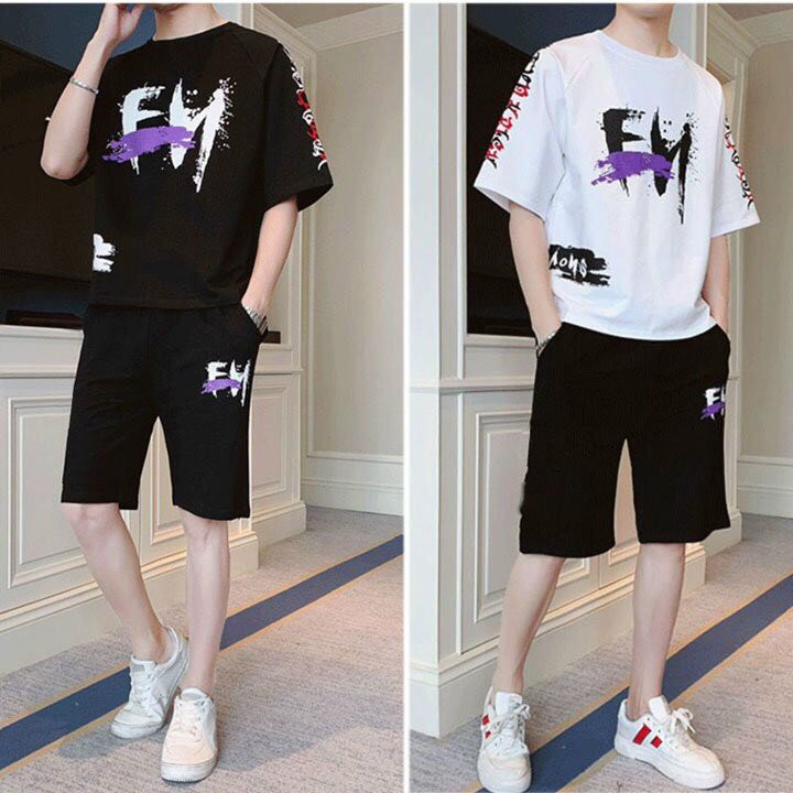 Set Bộ Thể Thao Nam In Chữ Tím Xịn Xò - SBTT_046