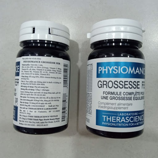 Vitamin Bầu Cao Cấp Từ Pháp PHYSIOMANCE GROSSESSE FER HỘP 30 VIÊN