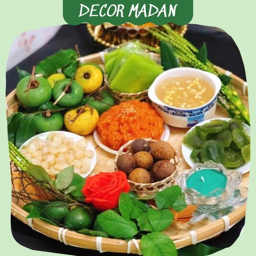 Rổ, Mẹt Tròn Bộ 3-5-6 chiếc trang trí hoa quả, đồ ăn ngày lễ, tết, ngày trọng đại - MADAN