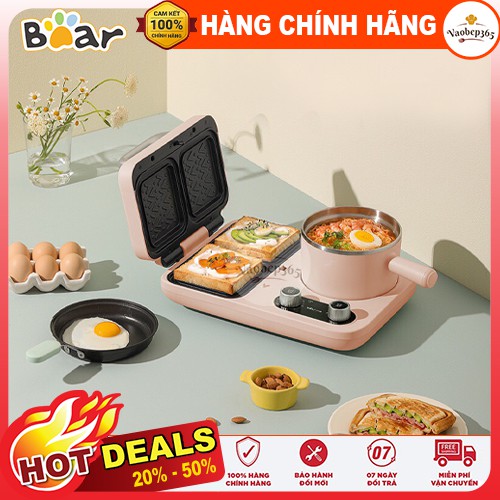 [Bảo hành 6 tháng] Bếp điện đa năng Bear chính hãng 3 trong 1 nướng, chiên, hấp