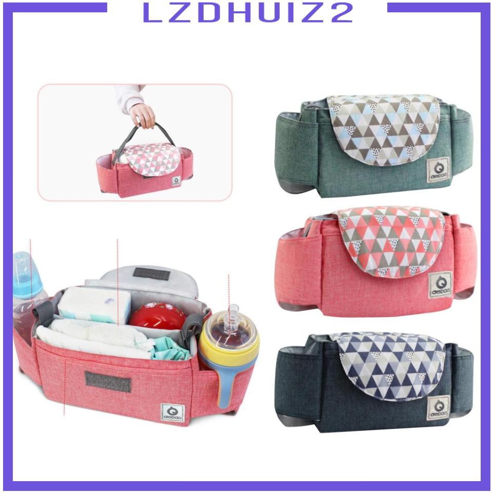 [Lzdhuiz] Les Fleurs Túi Đựng Đồ Gắn Xe Đẩy Em Bé Có Dây Đeo Màu Xám