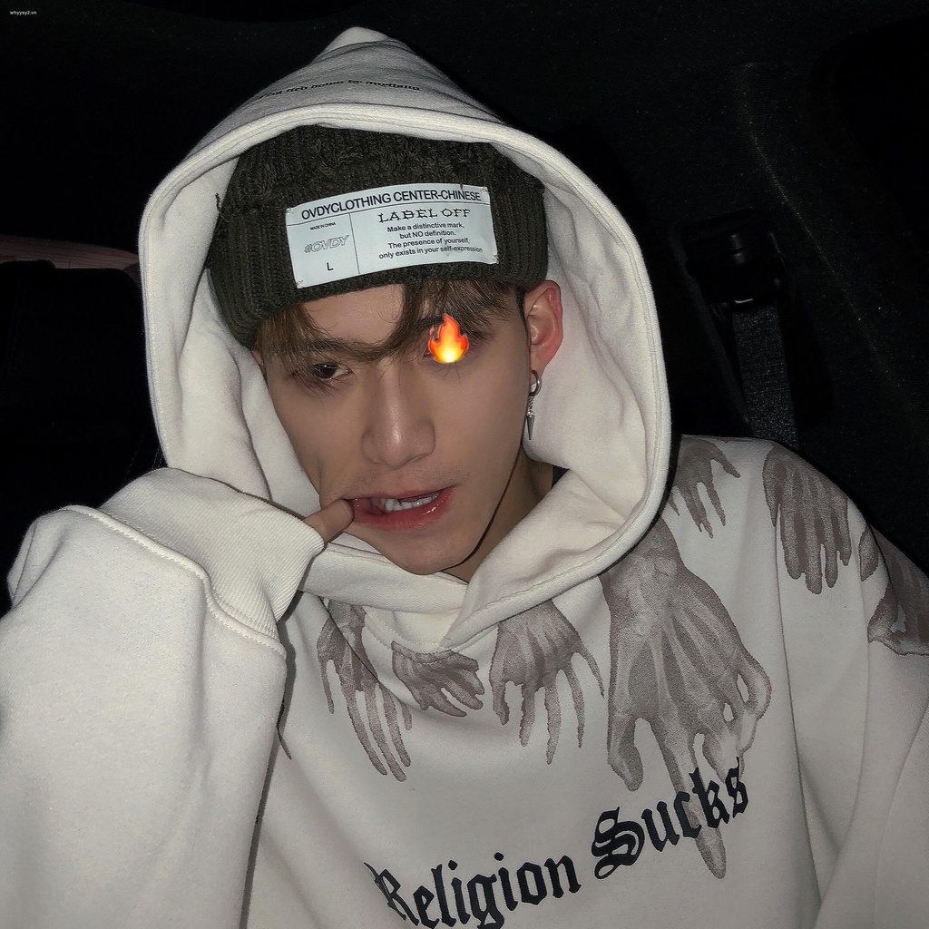 Áo hoodie dáng rộng in hình bàn tay phong cách đường phố thời trang xuân thu độc đáo cho nam và nữ