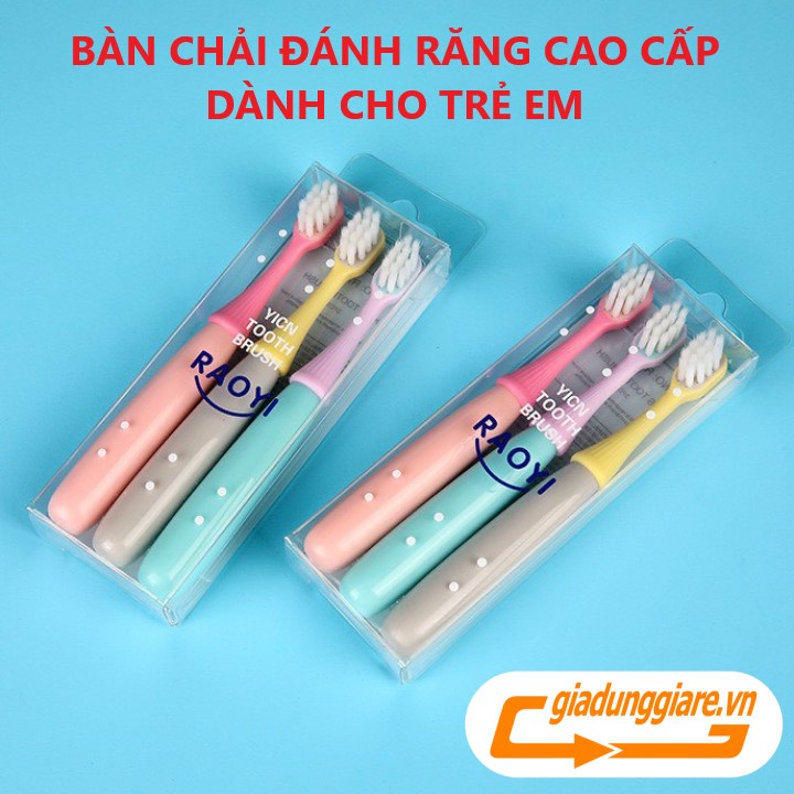 SET 3 BÀN CHẢI đánh răng trẻ em hàng xuất Nhật Raoyi bàn chải cực mềm chuyên dùng cho bé từ răng sữa - giadunggiare.vn