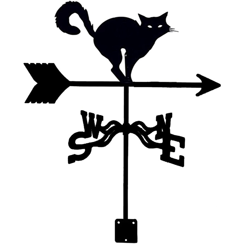 Outdoor Silhouette Wind Direction Cat Decor Wind Measurement Tool