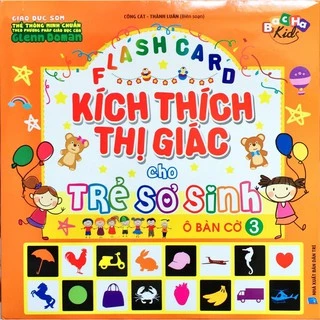 Flash Card Kích Thích Thị Giác Cho Trẻ Sơ Sinh 3 Ô Bàn Cờ