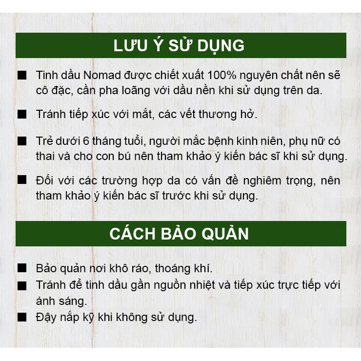 Tinh Dầu Thiên Nhiên Nguyệt Quế Nomad Bay Leaf Essential Oil