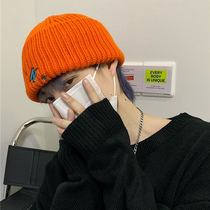 Mũ Len Thêu Chữ Phong Cách Hiphop Thời Trang Thu Đông Hàn Quốc
