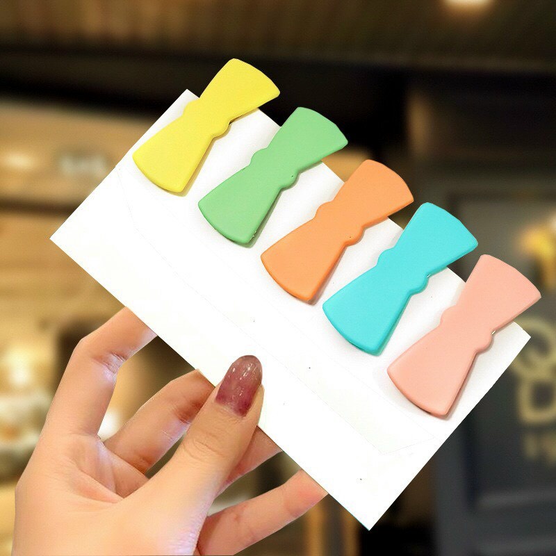 Kẹp tóc bấm màu trơn lì mẫu mới