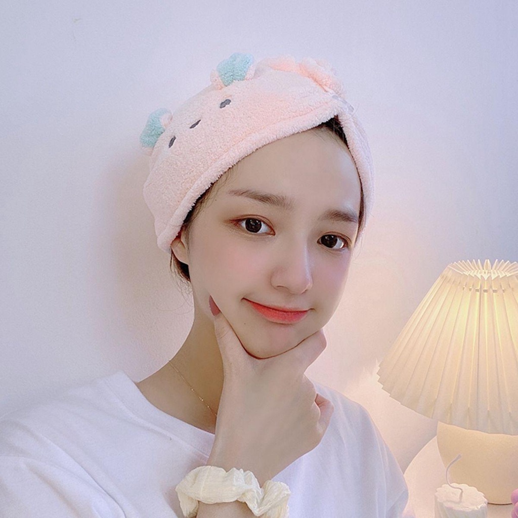 Khăn Lau Khô Tóc Mềm Mại Thấm Hút Tốt Nhanh Khô Thiết Kế Hình Gấu Koala Dễ Thương