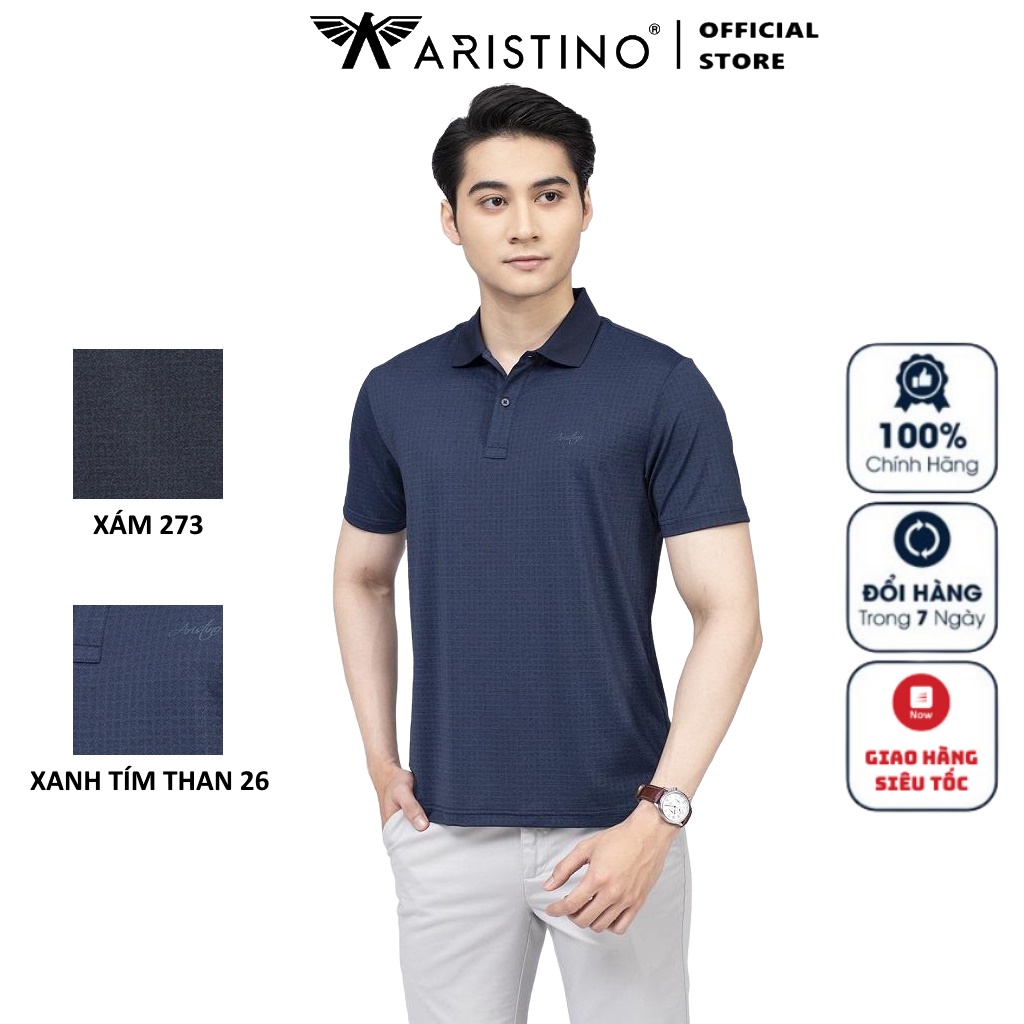 Áo Thun Polo Ngắn Tay Có Cổ Bẻ ARISTINO APS059S2 Áo Phông Nam trơn màu dáng regular fit suông vừa vải polyester thể thao