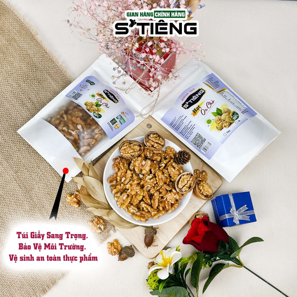 500Gr Nhân Hạt Óc Chó Vàng Mỹ STIÊNG Đã Tách Sạch Vỏ Sấy Qua