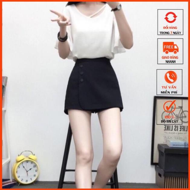 [Hàng loại 1] Quần giả váy chữ A phối cúc