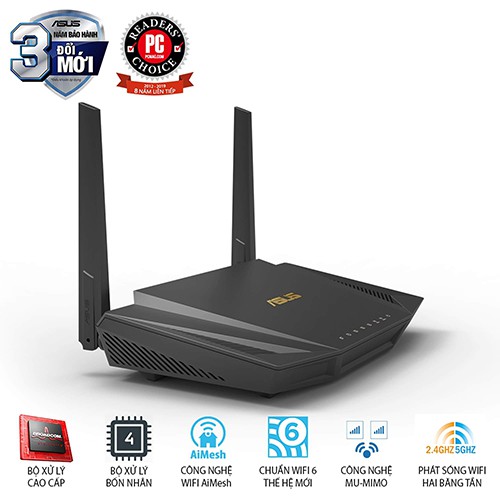 Bộ phát wifi 6 Asus RT-AX56U AX1800Mbps (Chính hãng Asus Việt Nam)