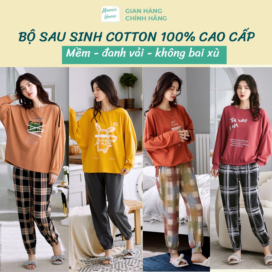 [CHẤT ĐẸP COTTON 100%] Bộ Sau Sinh Chất Cotton Mềm Mịn Dài Tay (Ảnh thật)