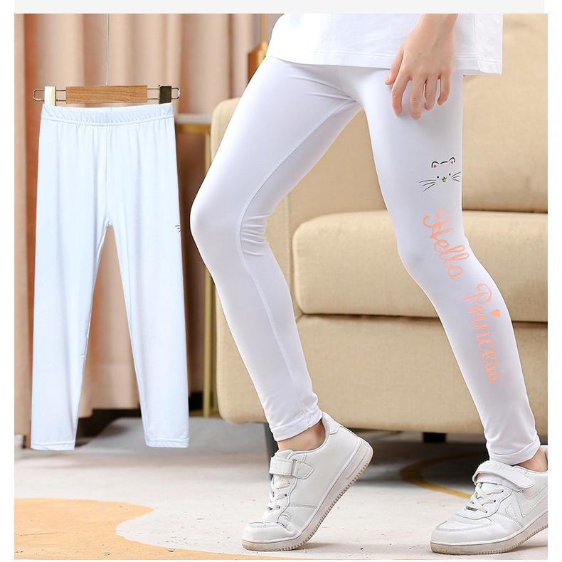 Quần Legging Thể Thao Co Giãn Tốt In Hình Cá Mập 90-160cm Cho Bé Gái