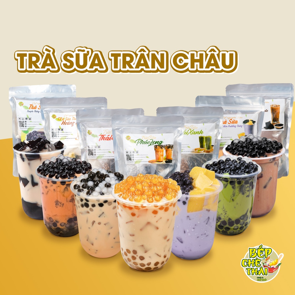 Set Nguyên Liệu Pha Trà Sữa Trân Châu - Set Lớn 25-30 Ly - Bếp Chè Thái -