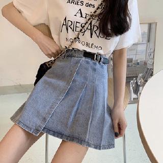 Chân váy denim form chữ a xinh xắn cho nữ