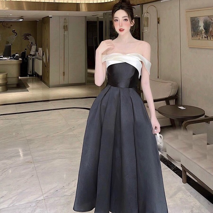 Đầm dự tiệc trễ vai dáng xòe cực sang chảnh cho nữ phong cách thanh lịch sexy