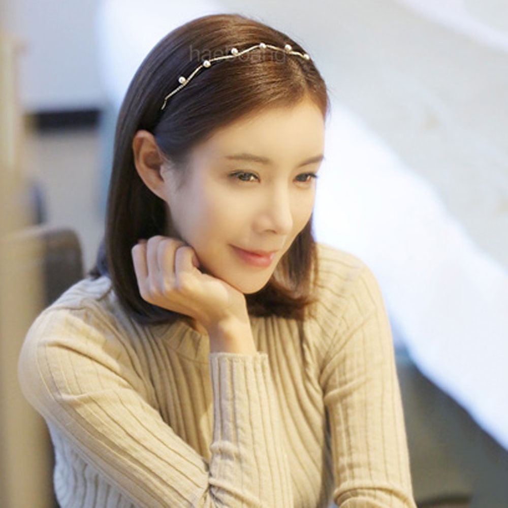 Cài Tóc Đính Đá Phối Ngọc Trai Đơn Giản Thanh Lịch Cho Nữ