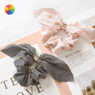 [Hàng mới về] Dây cột tóc tai thỏ in họa tiết hoa co giãn thời trang cho nữ