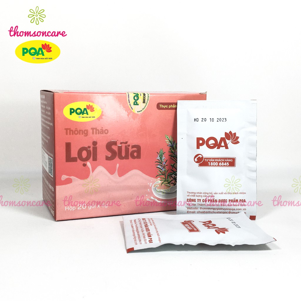 Cốm lợi sữa PQA từ thảo dược - tăng tiết sữa cho mẹ sau sinh - Hộp 20 gói cho mẹ ít sữa, sữa loãng