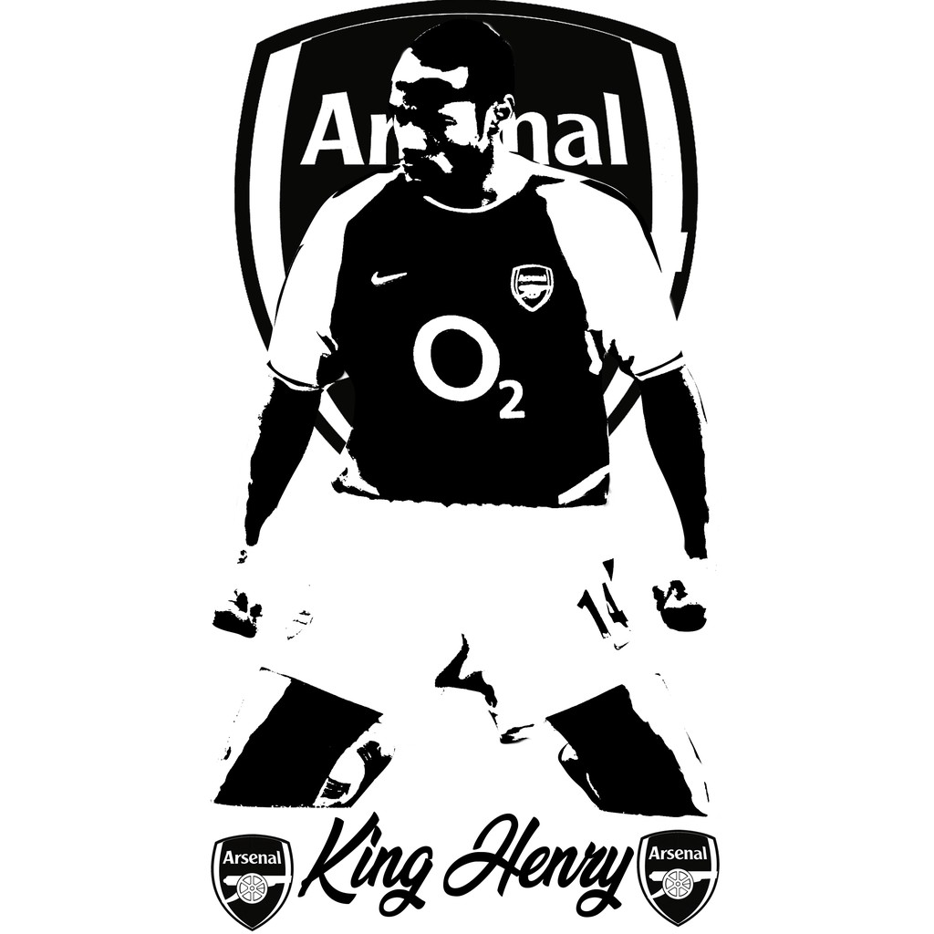 Decal dán tường chống thấm size lớn Henry Arsenal