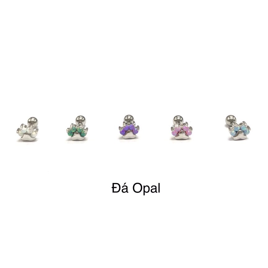 Khuyên tai đá OPAL chân chó
