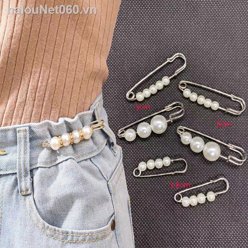 ✿Ready stock✿  pin fixed trousers waist change small artifact waistline anti-glare buckle clothes adjustment elastic brooch female