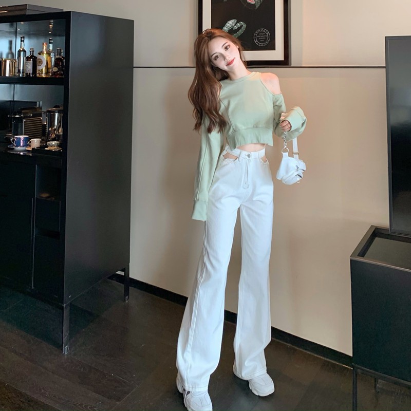 [Mã WAMT1505 giảm 10K đơn 0K] (ORDER) Áo nỉ croptop+ quần cạp cao ống suông